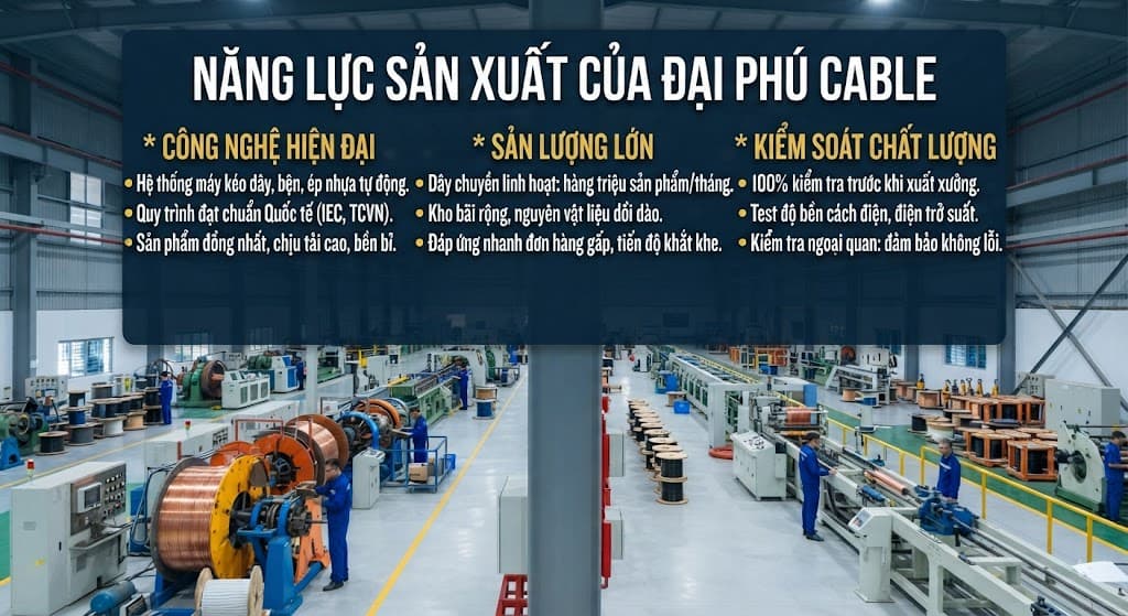 năng lực sản xuất của công ty sản xuất dây nguồn đại phú